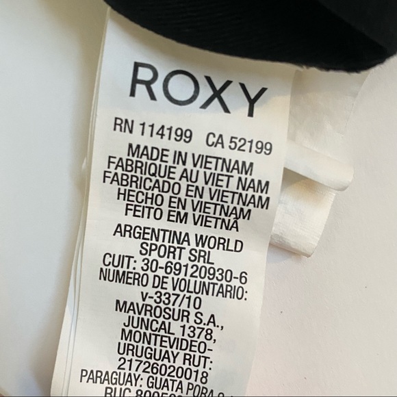 Roxy black white front logo rash guard short sleeve swim top - Picture 7 of 8